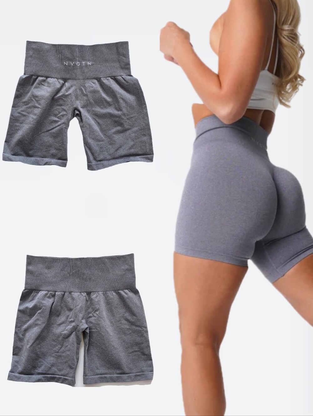 NVGTN Pro Seamless Shorts Grey